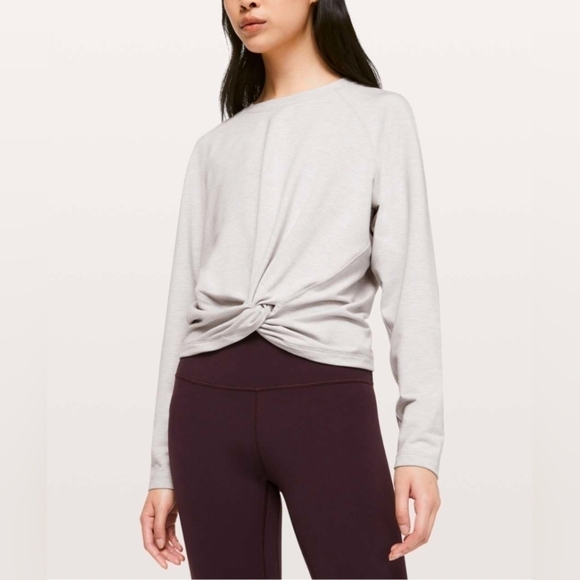 lululemon athletica Tops - Lululemon Tuck & Gather Twist Front Long Sleeve Pullover Top Sweatshirt Size 4